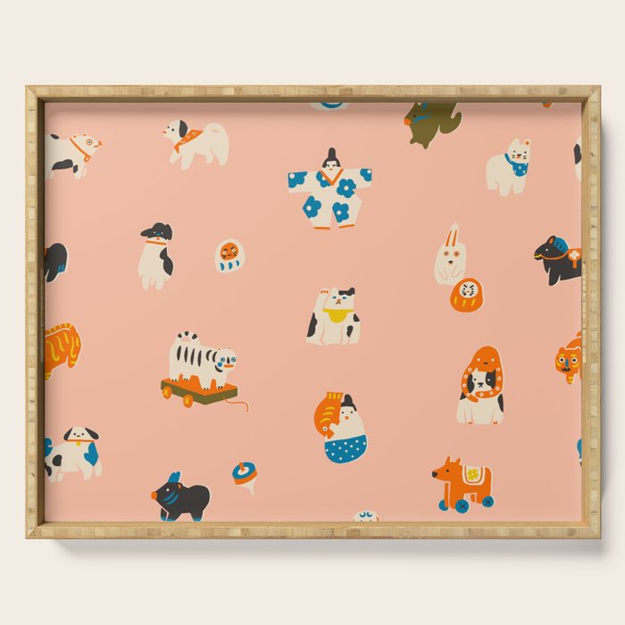 Japanese folk toys Serving Tray Gallery Image 1