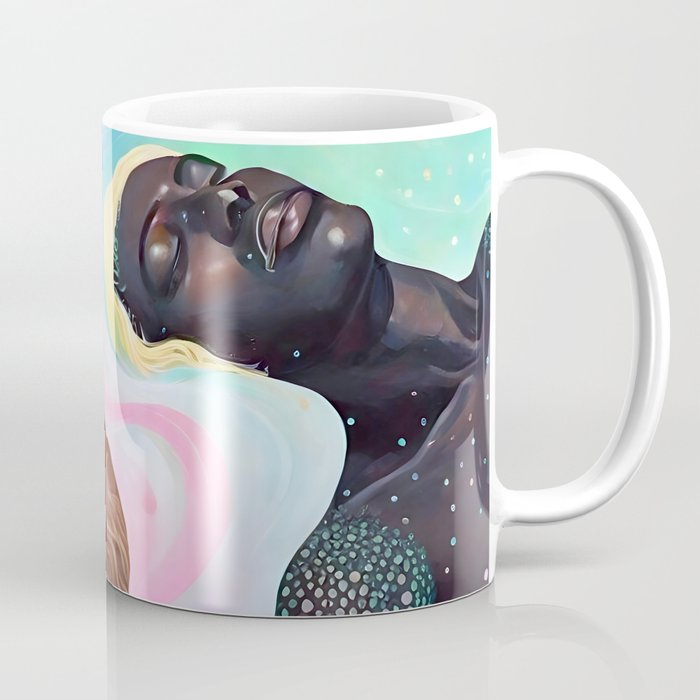 Suspended, Abstract Black People Love Couple, Human Humanity Emotions Feelings, Expression Eclectic Painting Space Coffee Mug Gallery Image 1
