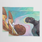 Suspended, Abstract Black People Love Couple, Human Humanity Emotions Feelings, Expression Eclectic Painting Space Placemat Gallery Image 1