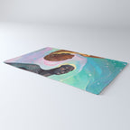 Suspended, Abstract Black People Love Couple, Human Humanity Emotions Feelings, Expression Eclectic Painting Space Rug Gallery Image 3