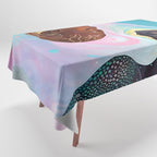 Suspended, Abstract Black People Love Couple, Human Humanity Emotions Feelings, Expression Eclectic Painting Space Tablecloth Gallery Image 1
