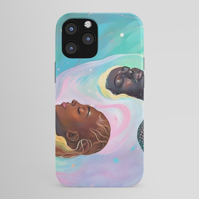 Suspended, Abstract Black People Love Couple, Human Humanity Emotions Feelings, Expression Eclectic Painting Space iPhone Case Gallery Image 43