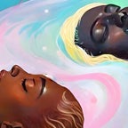 Suspended, Abstract Black People Love Couple, Human Humanity Emotions Feelings, Expression Eclectic Painting Space Coffee Mug Gallery Image 2