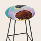 Suspended, Abstract Black People Love Couple, Human Humanity Emotions Feelings, Expression Eclectic Painting Space Stool Gallery Image 2
