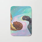 Suspended, Abstract Black People Love Couple, Human Humanity Emotions Feelings, Expression Eclectic Painting Space Bath Mat Gallery Image 1