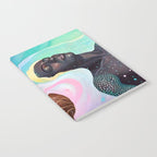 Suspended, Abstract Black People Love Couple, Human Humanity Emotions Feelings, Expression Eclectic Painting Space Notebook Gallery Image 2