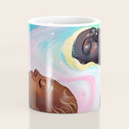 Suspended, Abstract Black People Love Couple, Human Humanity Emotions Feelings, Expression Eclectic Painting Space Coffee Mug Gallery Image 4
