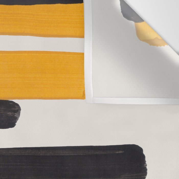Mid Century Modern Abstract Painting Antique Yellow Black Bumble Bee Stripes Wall Tapestry Gallery Image 3