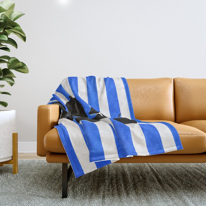 Still life - blue stripe Throw Blanket Gallery Image 1
