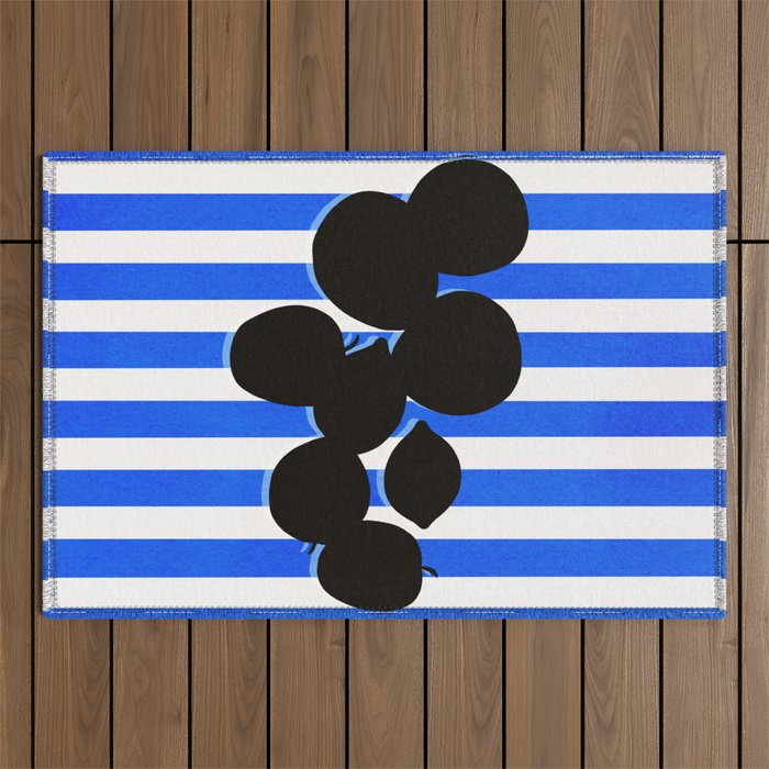 Still life - blue stripe Outdoor Rug Gallery Image 1