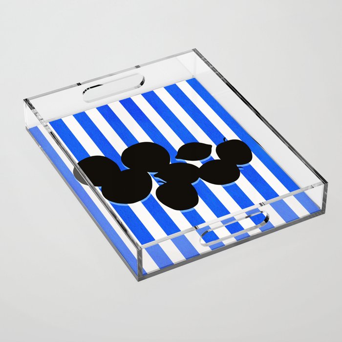 Still life - blue stripe Acrylic Tray Gallery Image 1