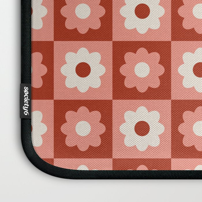 Fall Retro Flower Pattern Laptop Sleeve Gallery Image 3