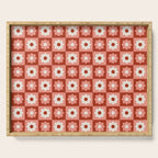 Fall Retro Flower Pattern Serving Tray Gallery Image 1