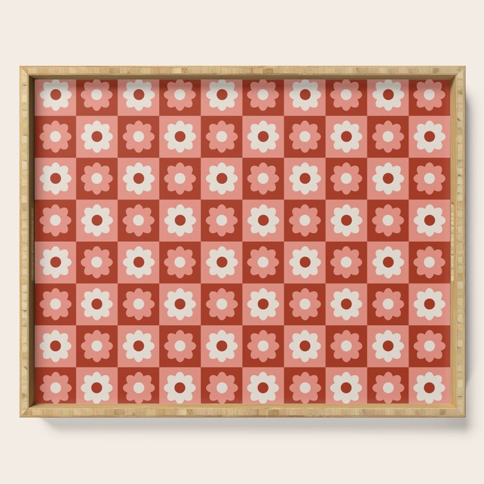 Fall Retro Flower Pattern Serving Tray Gallery Image 1