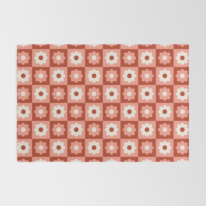 Fall Retro Flower Pattern Rug Gallery Image 2