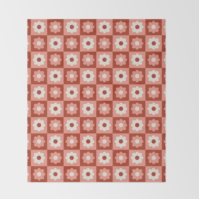 Fall Retro Flower Pattern Throw Blanket Gallery Image 2