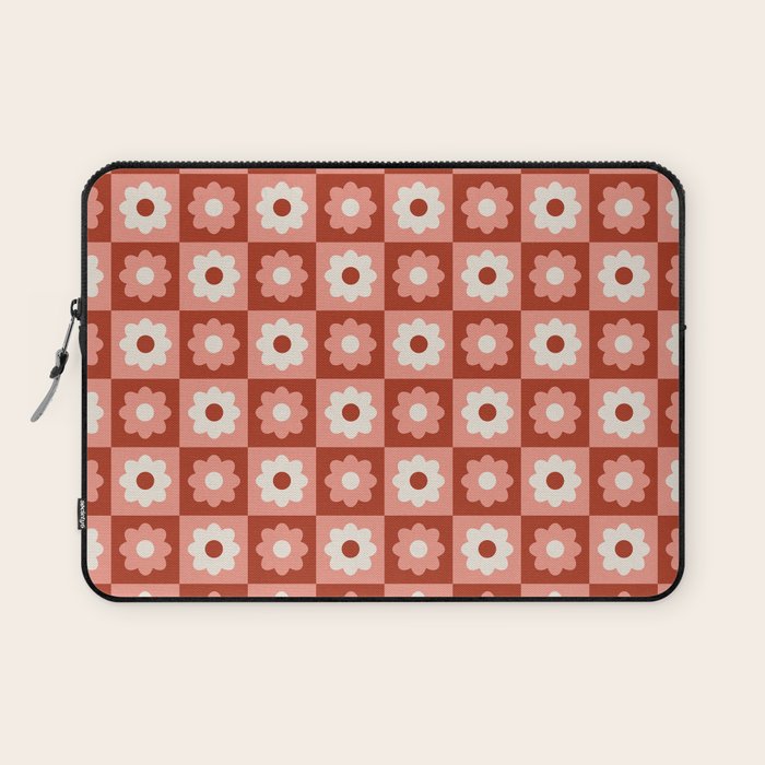 Fall Retro Flower Pattern Laptop Sleeve Gallery Image 1