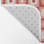 Fall Retro Flower Pattern Bath Mat Gallery Image 2