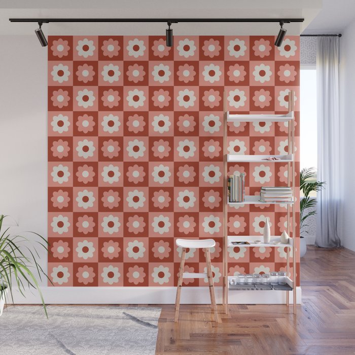 Fall Retro Flower Pattern Wall Mural Gallery Image 1