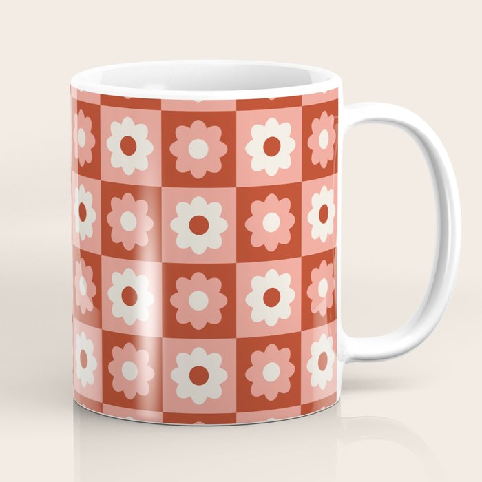 Fall Retro Flower Pattern Coffee Mug Gallery Image 1