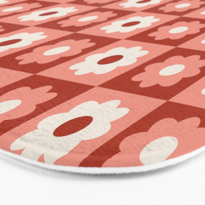 Fall Retro Flower Pattern Bath Mat Gallery Image 3