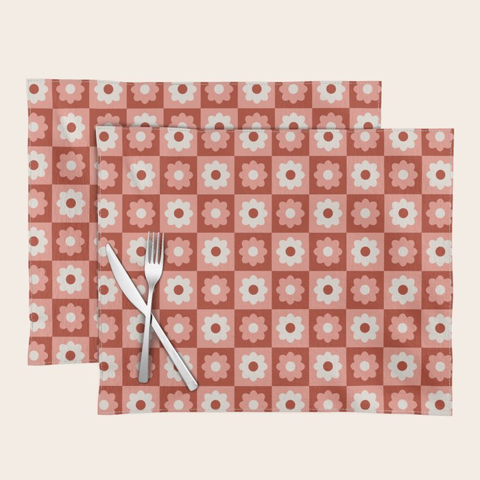 Fall Retro Flower Pattern Placemat Gallery Image 1