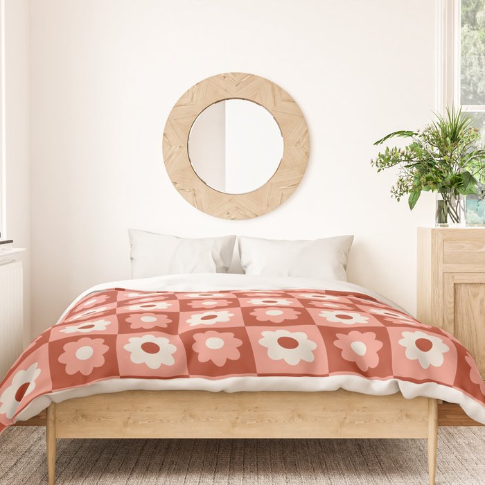 Fall Retro Flower Pattern Duvet Cover Gallery Image 3