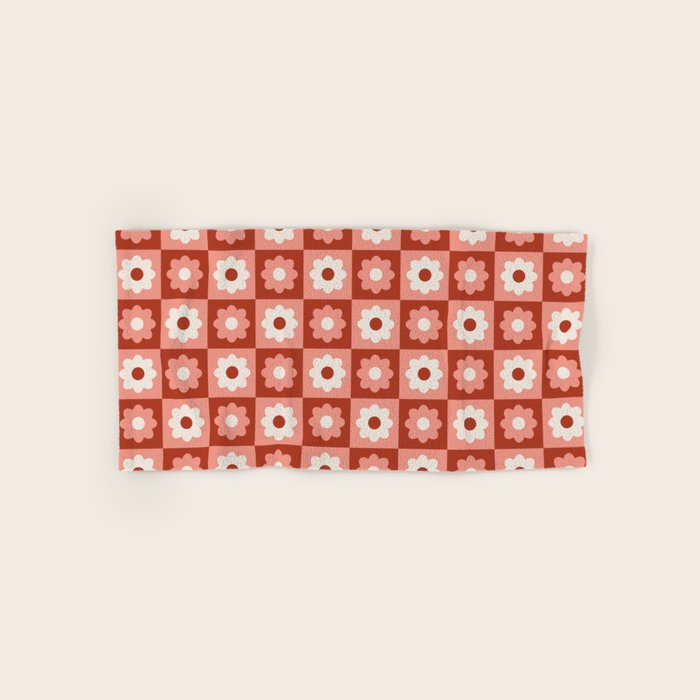 Fall Retro Flower Pattern Bath Towel Gallery Image 1