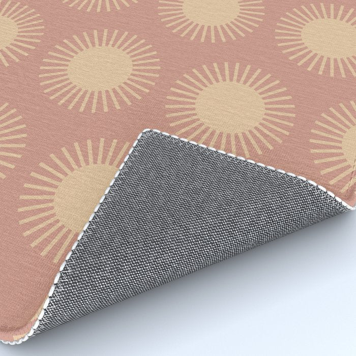 Boho Summer Sun Pattern XV Neutral Pastel Pink Rug Gallery Image 4