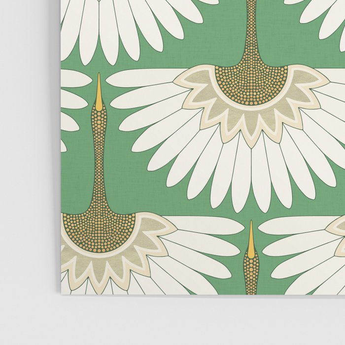 art deco cranes green Poster Gallery Image 3