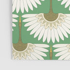 art deco cranes green Poster Gallery Image 3