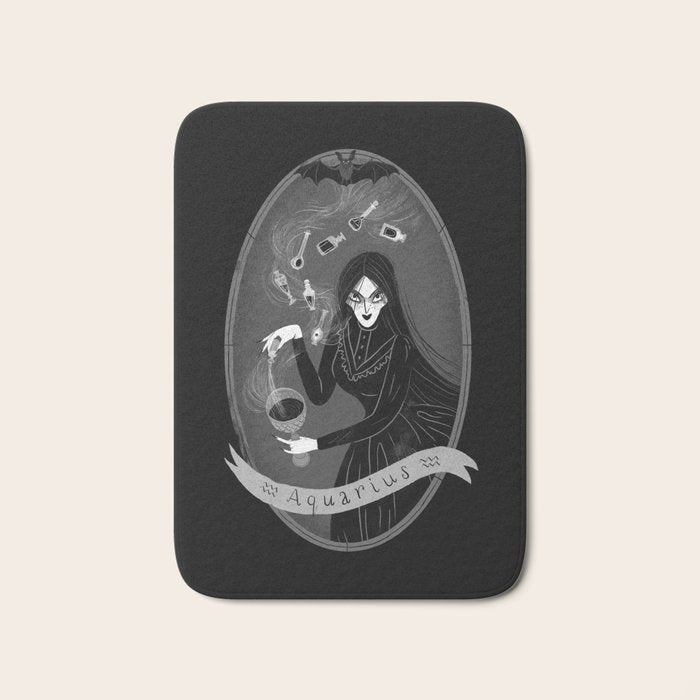 Aquarius Witchy Zodiac Bath Mat Gallery Image 1