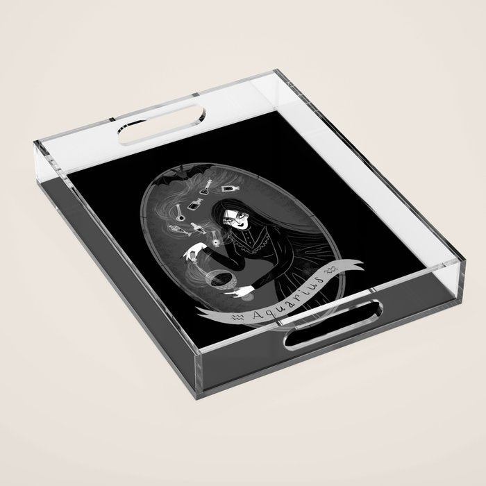 Aquarius Witchy Zodiac Acrylic Tray Gallery Image 1