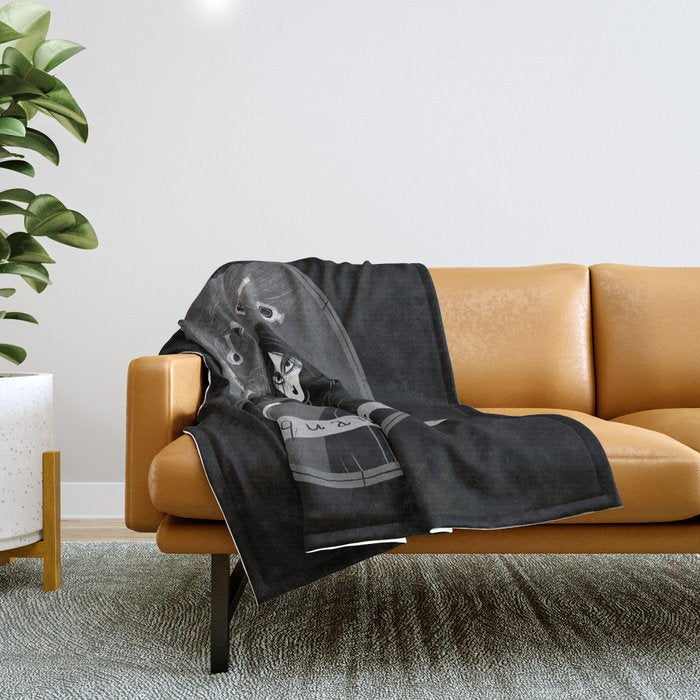 Aquarius Witchy Zodiac Throw Blanket Gallery Image 1