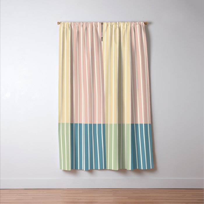 Color Block Line Abstract VII Window Curtain Gallery Image 3