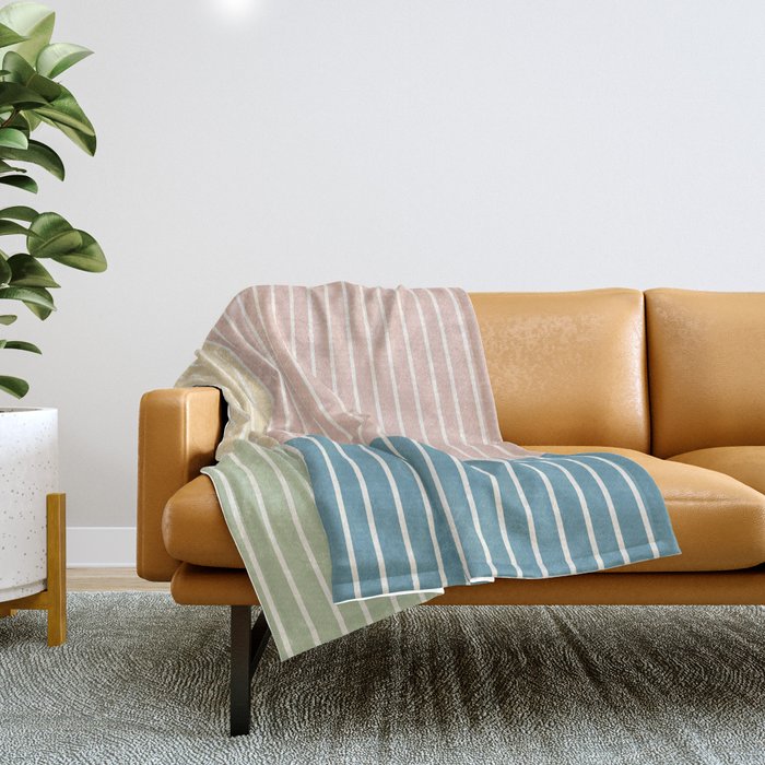 Color Block Line Abstract VII Throw Blanket Gallery Image 1