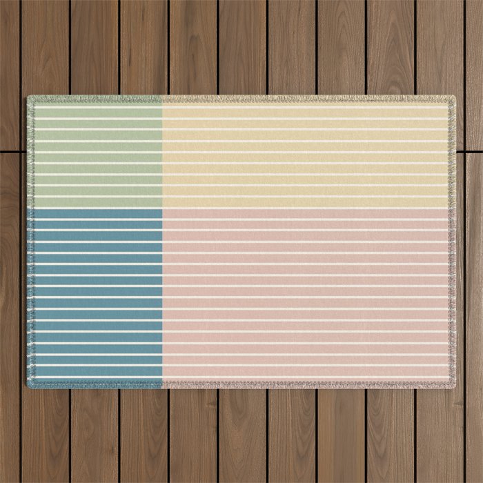 Color Block Line Abstract VII Outdoor Rug Gallery Image 1