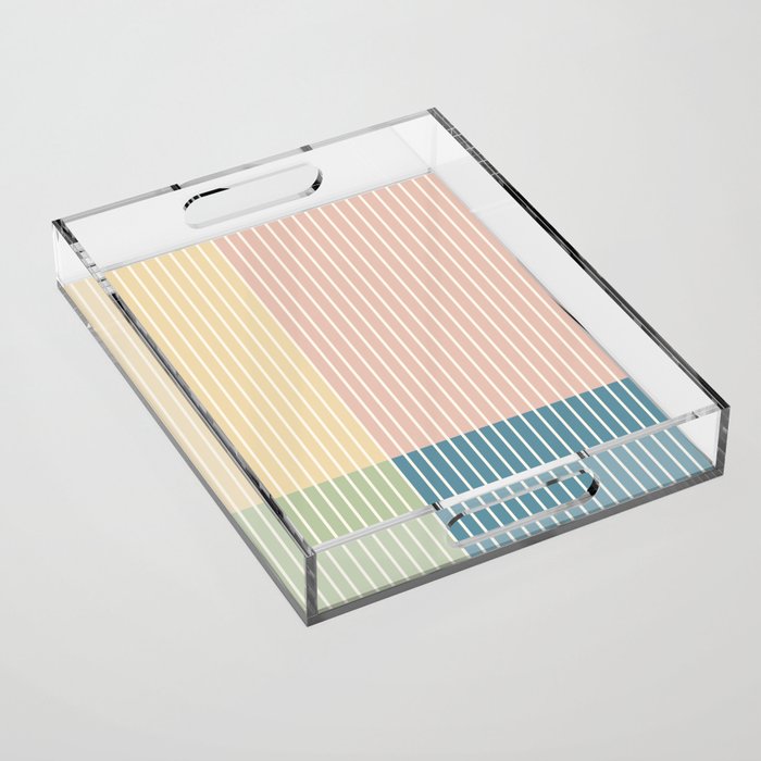 Color Block Line Abstract VII Acrylic Tray Gallery Image 1