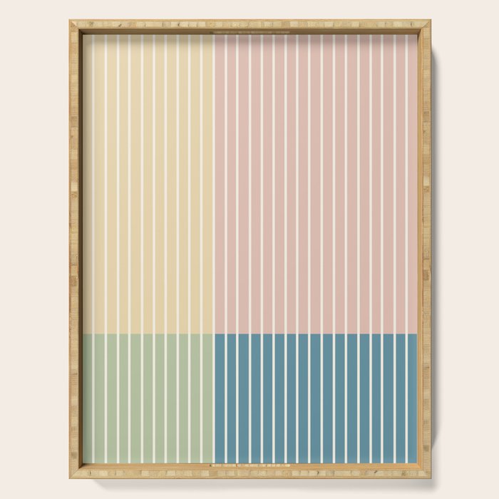 Color Block Line Abstract VII Serving Tray Gallery Image 1