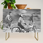 Women Riding Bicycles black and white photography / black and white photographs Credenza Gallery Image 1