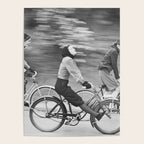 Women Riding Bicycles black and white photography / black and white photographs Poster Gallery Image 4