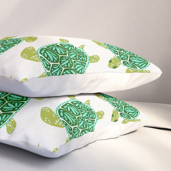 Sea Turtle - Green Palette Pillow Sham Gallery Image 3