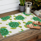 Sea Turtle - Green Palette Outdoor Rug Gallery Image 2