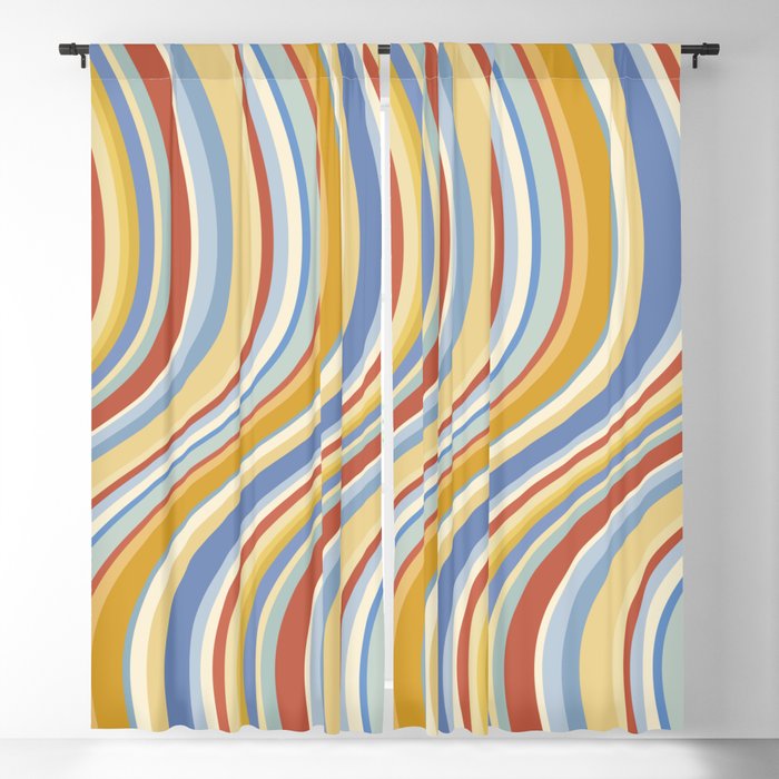 Wavy Stripes VIII - 70s Summer Window Curtain Gallery Image 1
