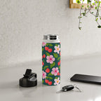 Cherry Pattern on Dark Teal Water Bottle Gallery Image 4