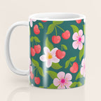 Cherry Pattern on Dark Teal Coffee Mug Gallery Image 3