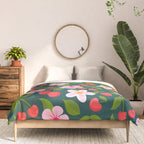 Cherry Pattern on Dark Teal Comforter Gallery Image 3