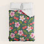 Cherry Pattern on Dark Teal Comforter Gallery Image 6