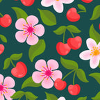 Cherry Pattern on Dark Teal Coffee Mug Gallery Image 2