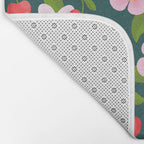 Cherry Pattern on Dark Teal Bath Mat Gallery Image 2